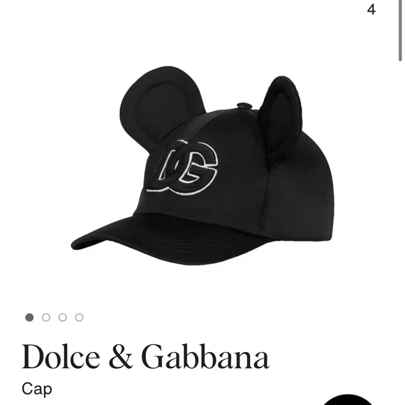 Dolce & Gabbana Black Mouse Ear Cap new Size 58